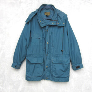 Eddie Bauer Men's Hooded Winter Jacket Teal Blue Size Medium Zip Off Hood